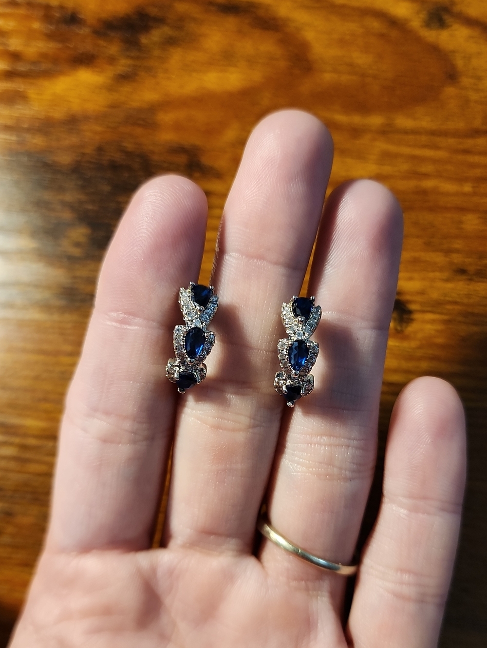 2pcs Elegant & Fashionable Copper Cubic Zirconia Heart-Shaped gemstone and
